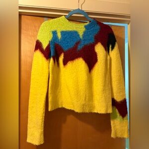 Loewe Yellow and Blue Abstract Sweater
